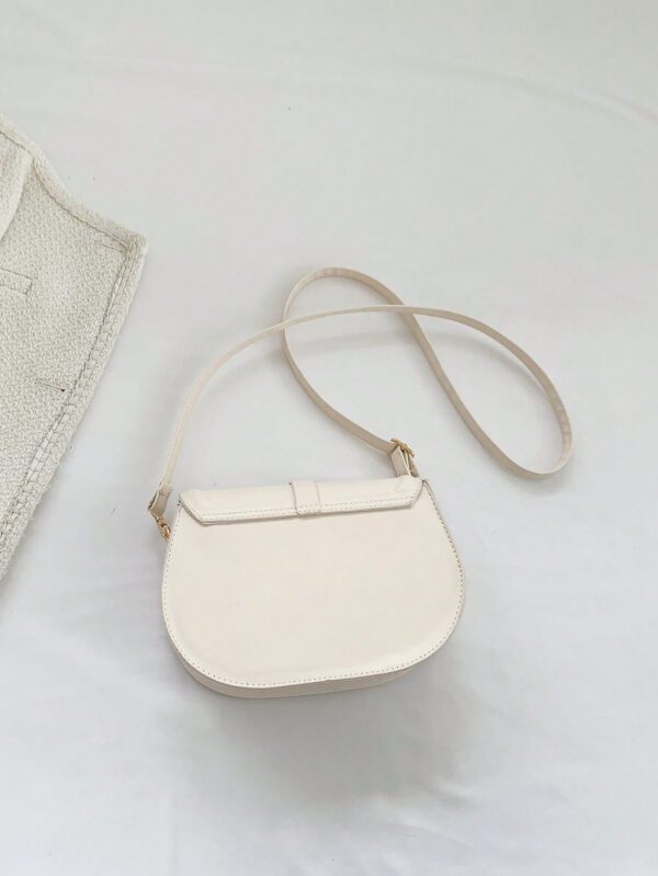 Sac À Bandoulière En Demi-cercle À Boucle De Ceinture En Tissu Pu Pour Femmes, Simple, À La Mode Et Multifonctionnel – Image 13