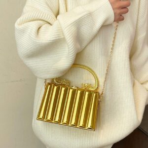 Sac bandoulière élégant pour femmes avec effet métallique, convenant aux cocktails, clubs, rendez-vous, dîners, sorties du soir, sac de mariée tendance, sac de danse tendance de mariée, parfait pour les fêtes, mariages, danses, dîners/banquets, assorti aux mariées, tenues de cérémonie, robes de danse, robes d'anniversaire, robes de soirée