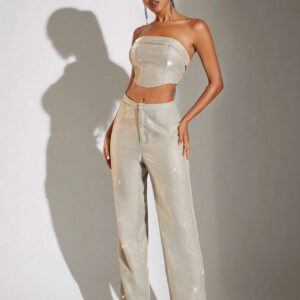 SHEIN BAE 1 pièce Top Bandeau & 1 pièce Pantalon Ample