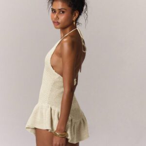 MUSERA Robe bohème d'été avec volant tricoté, style vacances