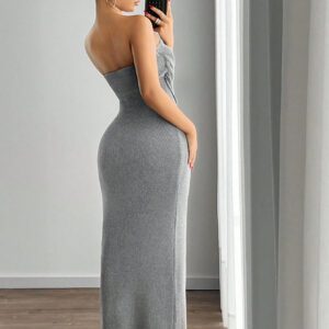 SHEIN ICON Robe pull longue droite décolletée et évidée sans manches