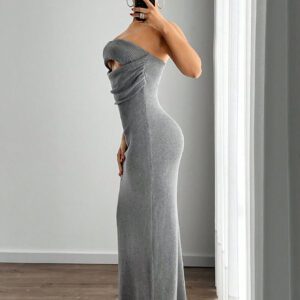 SHEIN ICON Robe pull longue droite décolletée et évidée sans manches