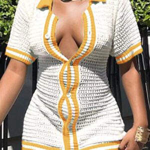 SHEIN Slayr Mini-robe Féminine Élégante En Tricot À La Coupe Ajustée Avec Garniture En Fourrure