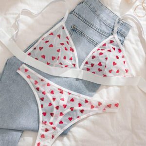 Ensemble de lingerie brassière et culotte en maille imprimée de fleurs