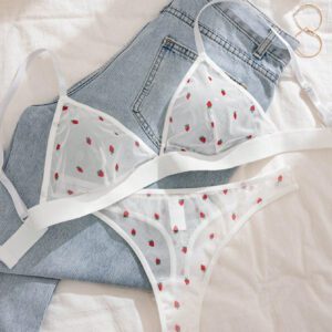 Ensemble de lingerie brassière et culotte en maille imprimée de fleurs