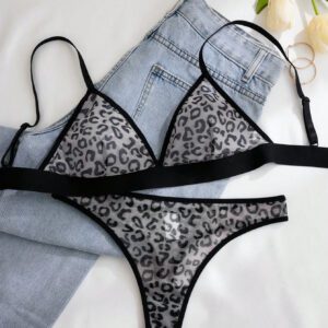 Ensemble de lingerie brassière et culotte en maille imprimée de fleurs