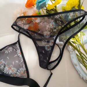 Ensemble de lingerie brassière et culotte en maille imprimée de fleurs