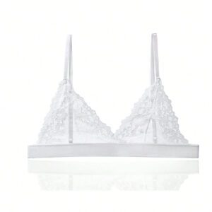 Aofeiqike Ensemble de lingerie en dentelle française de qualité comprenant un soutien-gorge et un slip sans armature, sans mousse, nouveau, fin et respirant, élastique, pour femmes