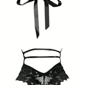 Ensemble de sous-vêtements sexy une pièce pour femmes, body sexy en dentelle à col en V