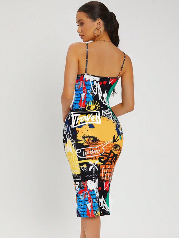 SHEIN SXY Robe moulante à imprimé dos-nu – Image 3