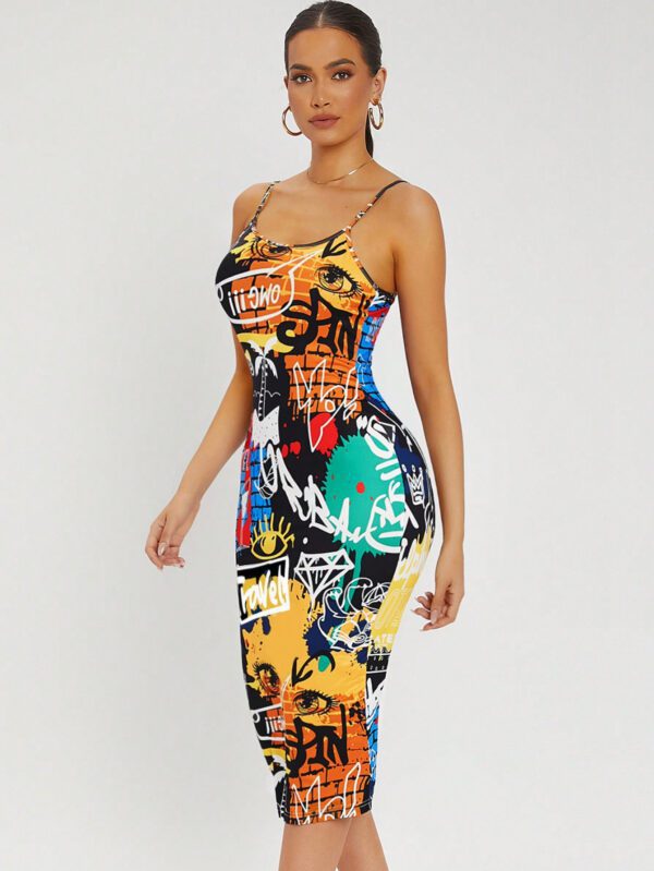 SHEIN SXY Robe moulante à imprimé dos-nu – Image 6
