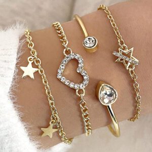 Ensemble De 4 Bracelets D'amour Pour Femmes En Étoile