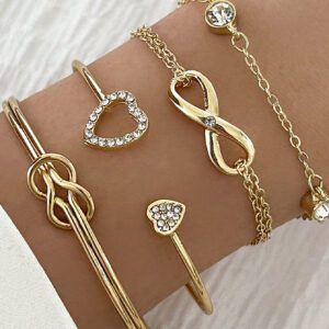 Ensemble De 4 Bracelets D'amour Pour Femmes En Étoile