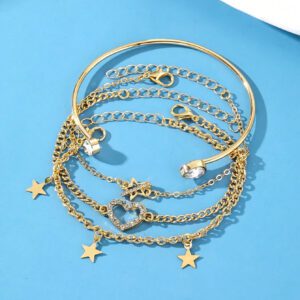Ensemble De 4 Bracelets D'amour Pour Femmes En Étoile