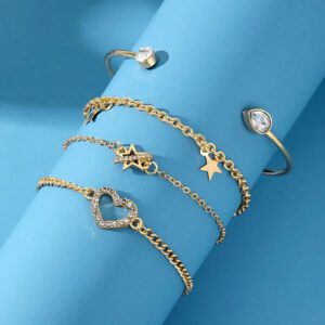 Ensemble De 4 Bracelets D'amour Pour Femmes En Étoile