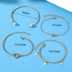 Ensemble De 4 Bracelets D'amour Pour Femmes En Étoile