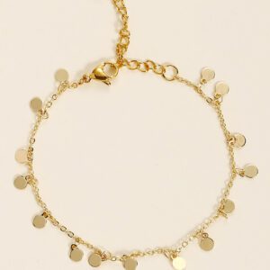 1 pièce Bracelet À La Mode Simple Polyvalent & Vintage À Pendentif Rond Pour Meilleurs Amis Ou couples