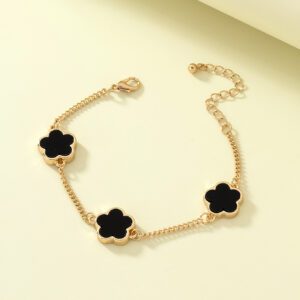 1 pièce Bracelet trèfle porte-bonheur vintage en métal pour femmes, cadeau de mariage Saint-Valentin