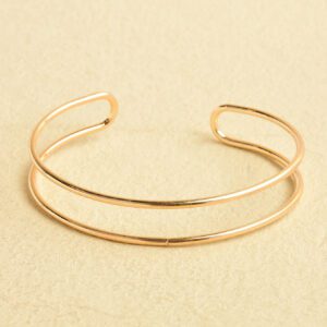 1 pièce Été plage or Bracelet femme métal Simple Double linéaire Bracelet fête vacances bijoux