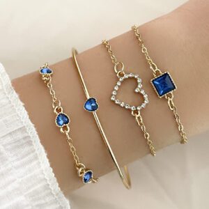 Bracelet à strass à détail cœur