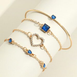 Bracelet à strass à détail cœur