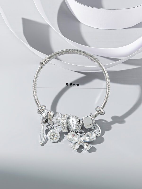 Bracelet à strass à breloque papillon – Image 3