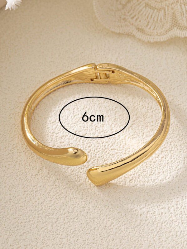 1 Pièce Bracelet Doré Brillant Au Style Simple Et Élégant, Adapté À La Vie Quotidienne, Aux Fêtes Et Aux Rendez-vous Pour Les Femmes – Image 4