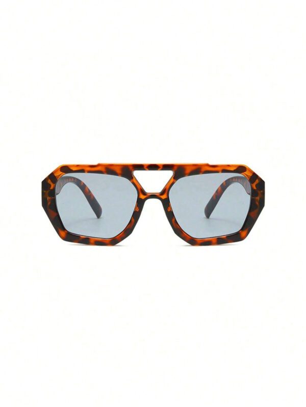 Nouveau style à la mode Lunettes carrées rétro aux verres océan Stylées pour femmes, convenant à un port quotidien. 1 pièce Accessoire de plage pour femmes Lunettes de soleil – Image 7