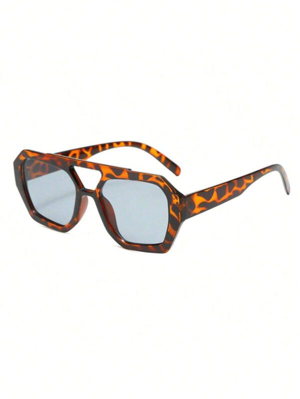Nouveau style à la mode Lunettes carrées rétro aux verres océan Stylées pour femmes, convenant à un port quotidien. 1 pièce Accessoire de plage pour femmes Lunettes de soleil – Image 8