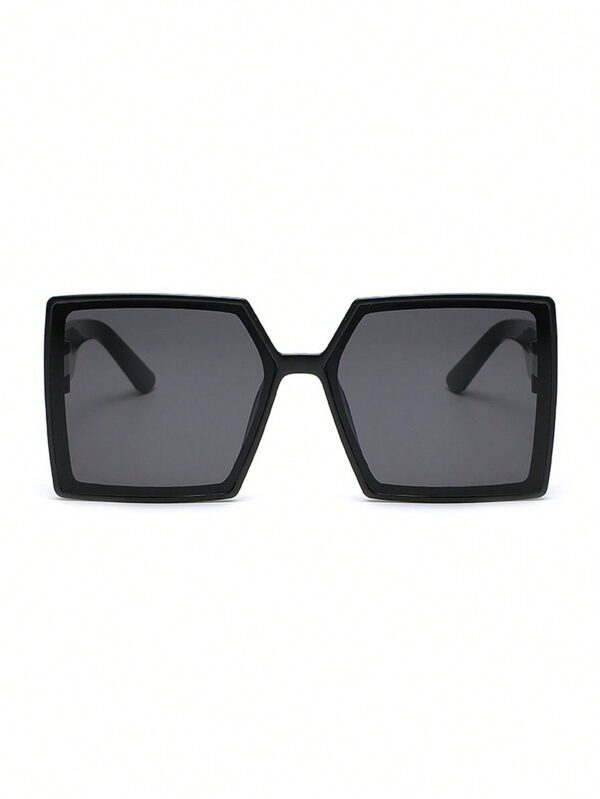 1 paire de lunettes de mode de grande taille pour femmes avec monture carrée en PC, motif géométrique, style – Image 4