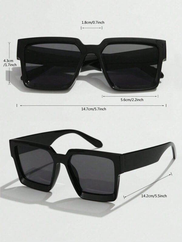 1 pièce Lunettes carrées vintage pour femmes, imprimé léopard, cadre large, classique, simple, casual, pour l'extérieur et les sports. Accessoires de mode pour femmes pour les voyages, la plage. Basiques pour tenues femme automne-hiver, casual chic, cadeaux – Image 6