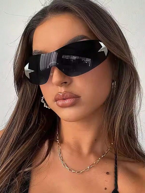 1 pièce Lunettes de mode Y2K pour femmes sans monture avec décoration en forme d'étoile, pour un usage quotidien