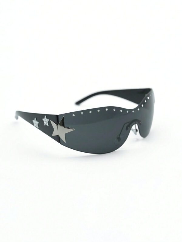 1 pièce Lunettes de mode Y2K pour femmes sans monture avec décoration en forme d'étoile, pour un usage quotidien – Image 2