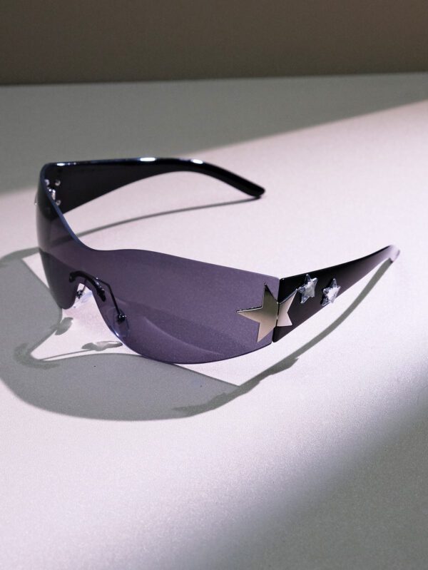 1 pièce Lunettes de mode Y2K pour femmes sans monture avec décoration en forme d'étoile, pour un usage quotidien – Image 3