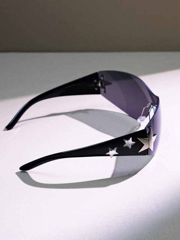 1 pièce Lunettes de mode Y2K pour femmes sans monture avec décoration en forme d'étoile, pour un usage quotidien – Image 4