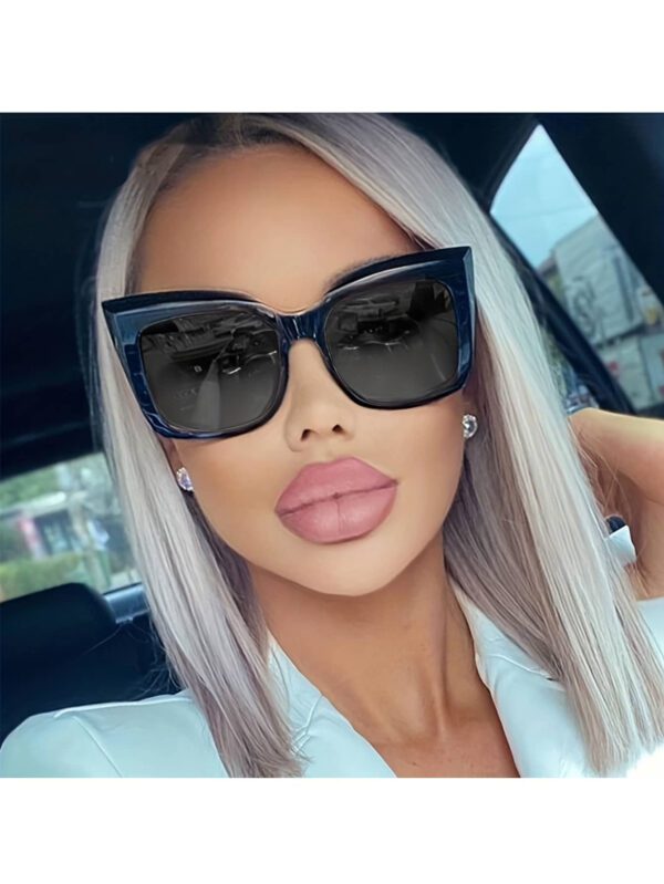 Lunettes de mode encadrées léopard pour femmes Grand cadre œil de chat rétro – Image 2