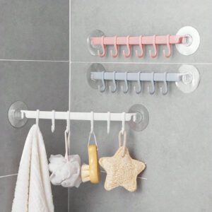 1 pièce Étagère de rangement de toilette de salle de bain, crochet à ventouse, 6 crochets de cuisine, crochet de coin de salle de bain, crochet sans trace, crochet à chapeau, crochet à serviette, crochet de rangement divers
