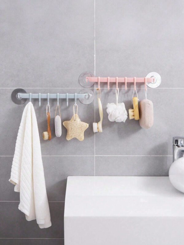 1 pièce Étagère de rangement de toilette de salle de bain, crochet à ventouse, 6 crochets de cuisine, crochet de coin de salle de bain, crochet sans trace, crochet à chapeau, crochet à serviette, crochet de rangement divers – Image 6
