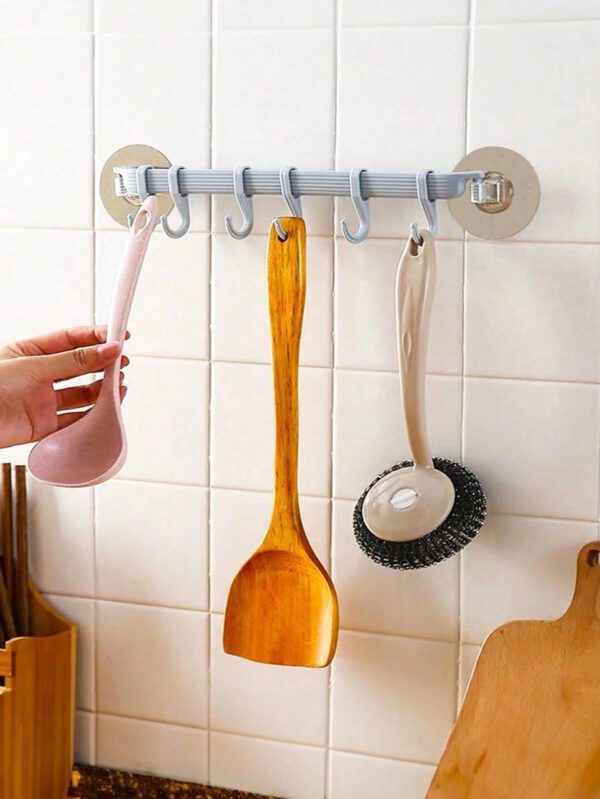 1 pièce Étagère de rangement de toilette de salle de bain, crochet à ventouse, 6 crochets de cuisine, crochet de coin de salle de bain, crochet sans trace, crochet à chapeau, crochet à serviette, crochet de rangement divers – Image 9