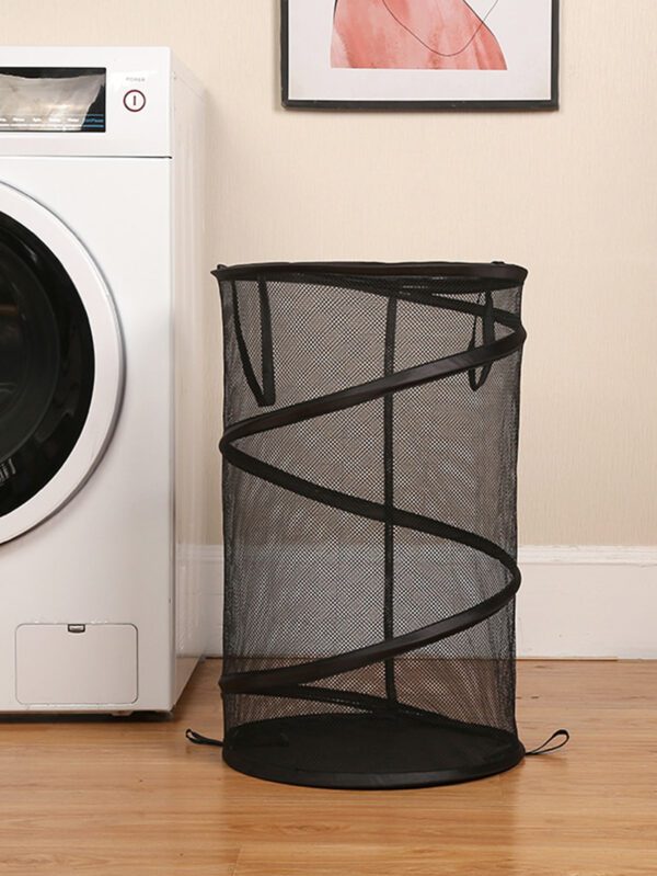 1 pièce Panier à linge pliable en polyamide, panier de rangement pour vêtements de ménage noir quotidien pour robes, pantalons, chaussures, jeans, bottes, jupes