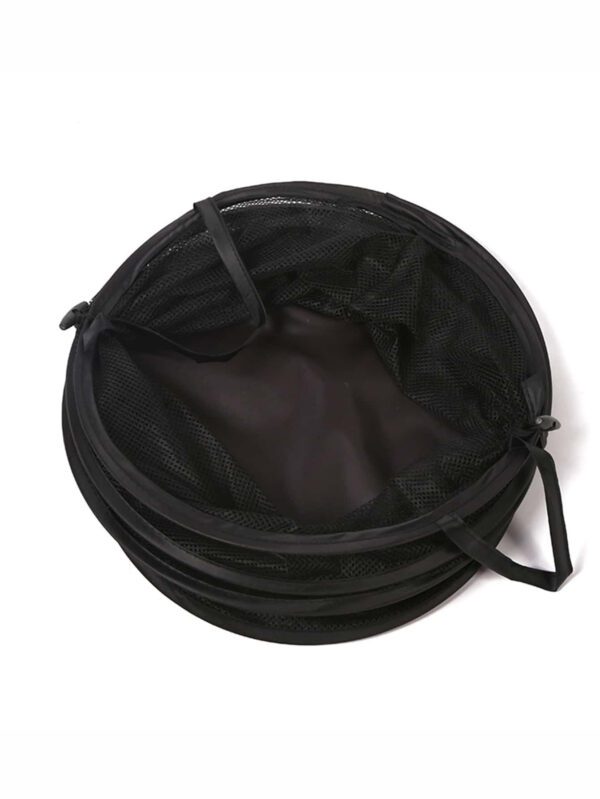1 pièce Panier à linge pliable en polyamide, panier de rangement pour vêtements de ménage noir quotidien pour robes, pantalons, chaussures, jeans, bottes, jupes – Image 4