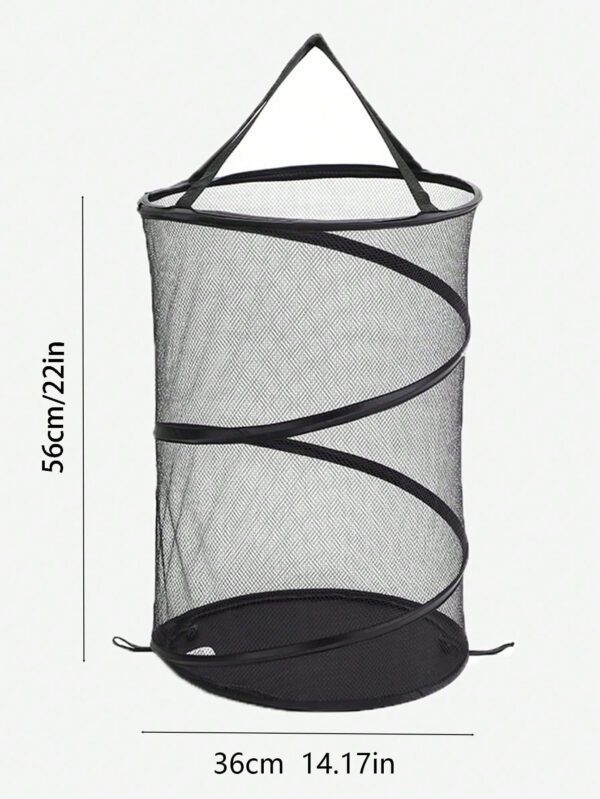 1 pièce Panier à linge pliable en polyamide, panier de rangement pour vêtements de ménage noir quotidien pour robes, pantalons, chaussures, jeans, bottes, jupes – Image 9