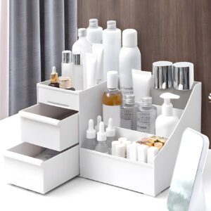 1 pièce Organisateur de maquillage avec tiroirs, boîte de rangement pour cosmétiques de type tiroir, organisateur de maquillage de commode de bureau de dortoir, étagère de soins de la peau, décorations, décorations d'automne, décorations de festival, décorations de chambre, décorations de maison, décorations d'automne, décorations de chambre à coucher