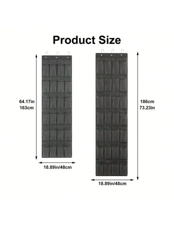 Organisateur de rangement pour chaussures avec 24/28 poches en maille, sac de stockage suspendu sur la porte arrière pour économiser de l'espace, organisateur de petits objets en tissu pour le rangement des chaussures. Convient pour les propriétaires de petites entreprises, les magasins, les détaillants, la décoration de festival, la décoration de chambre, la décoration de maison – Image 4