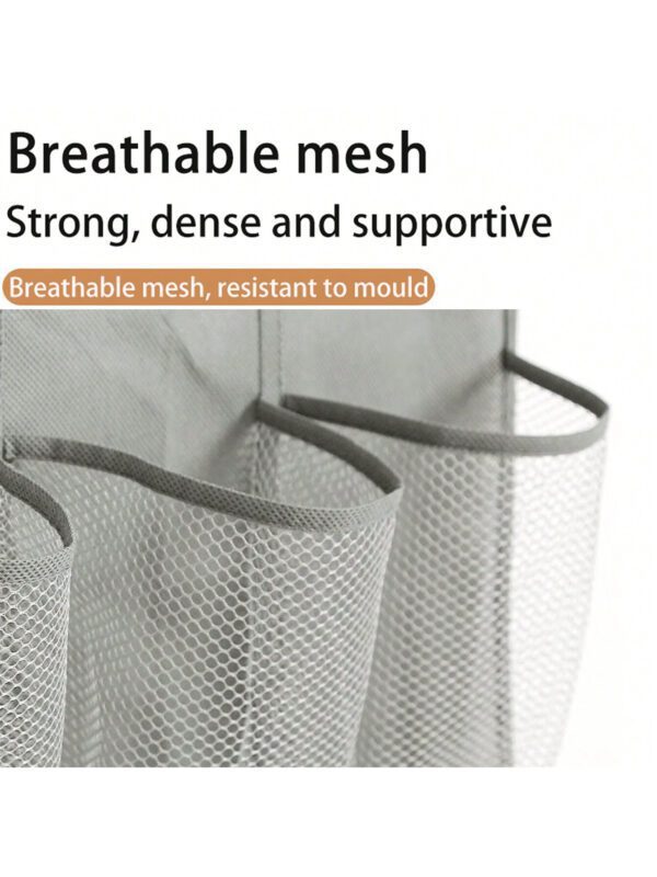 Organisateur de rangement pour chaussures avec 24/28 poches en maille, sac de stockage suspendu sur la porte arrière pour économiser de l'espace, organisateur de petits objets en tissu pour le rangement des chaussures. Convient pour les propriétaires de petites entreprises, les magasins, les détaillants, la décoration de festival, la décoration de chambre, la décoration de maison – Image 10