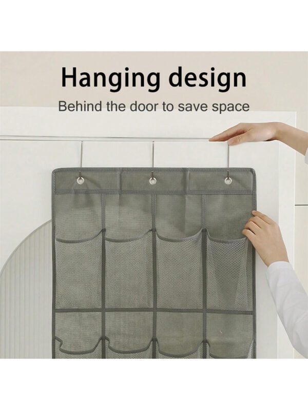 Organisateur de rangement pour chaussures avec 24/28 poches en maille, sac de stockage suspendu sur la porte arrière pour économiser de l'espace, organisateur de petits objets en tissu pour le rangement des chaussures. Convient pour les propriétaires de petites entreprises, les magasins, les détaillants, la décoration de festival, la décoration de chambre, la décoration de maison – Image 11