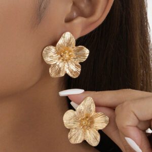 1 paire Boucles d'oreilles à clous élégantes multicolores avec motif floral et dopamine, cadeau pour femmes