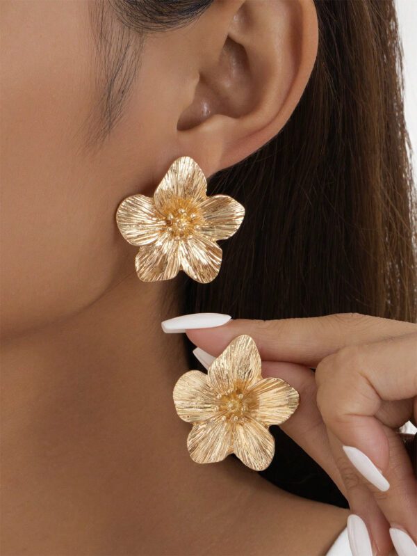 1 paire Boucles d'oreilles à clous élégantes multicolores avec motif floral et dopamine, cadeau pour femmes