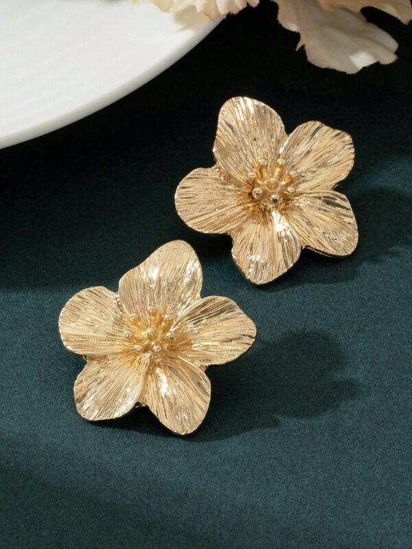 1 paire Boucles d'oreilles à clous élégantes multicolores avec motif floral et dopamine, cadeau pour femmes – Image 8