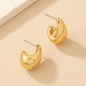 1 Paire Boucles D'oreilles Moyennes Géométriques De Petite Taille Pour Femmes, Convenant Au Port Quotidien, À La Fête Et Comme Cadeau